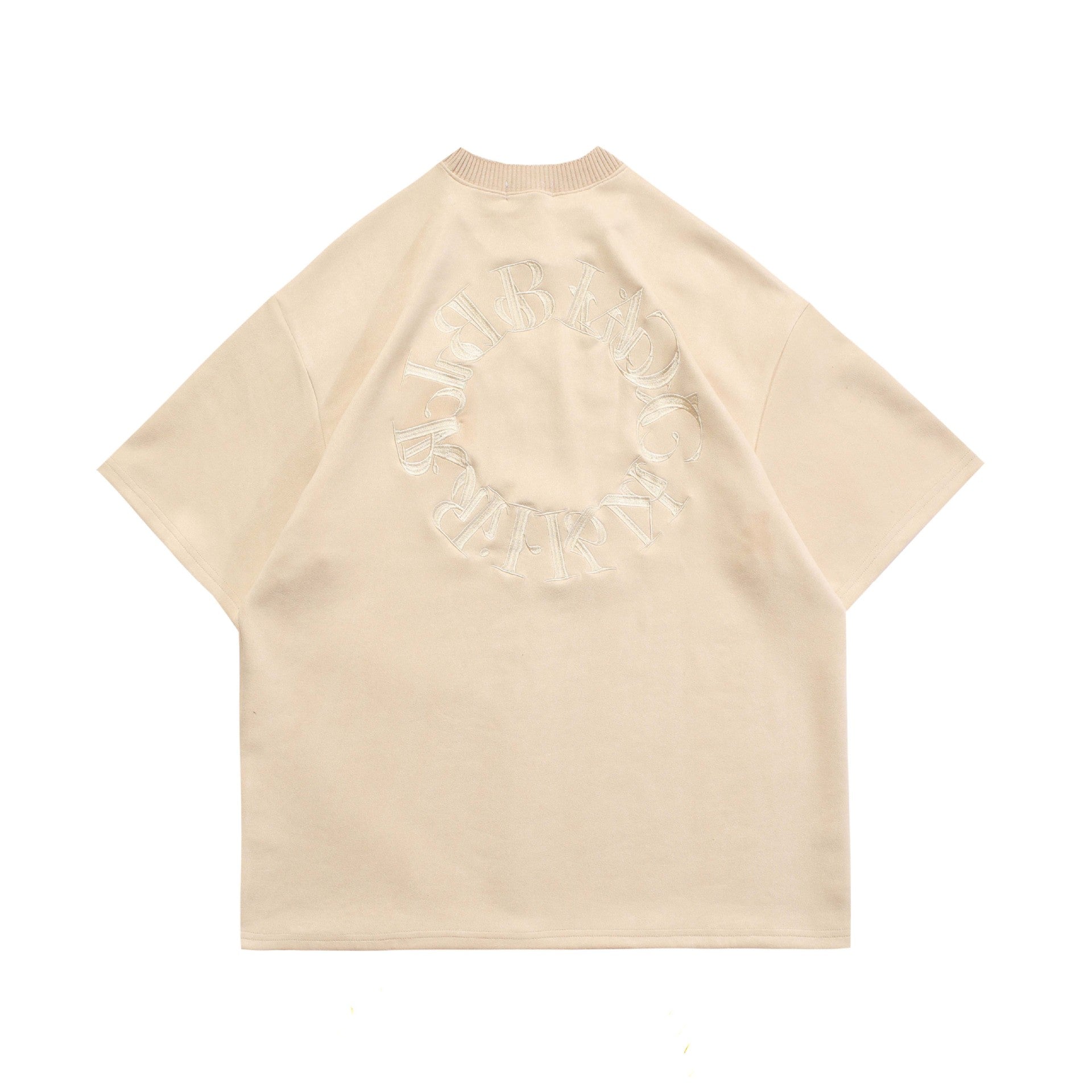 Men's Suede Letter Embroidered Streetwear Short Sleeve Tee