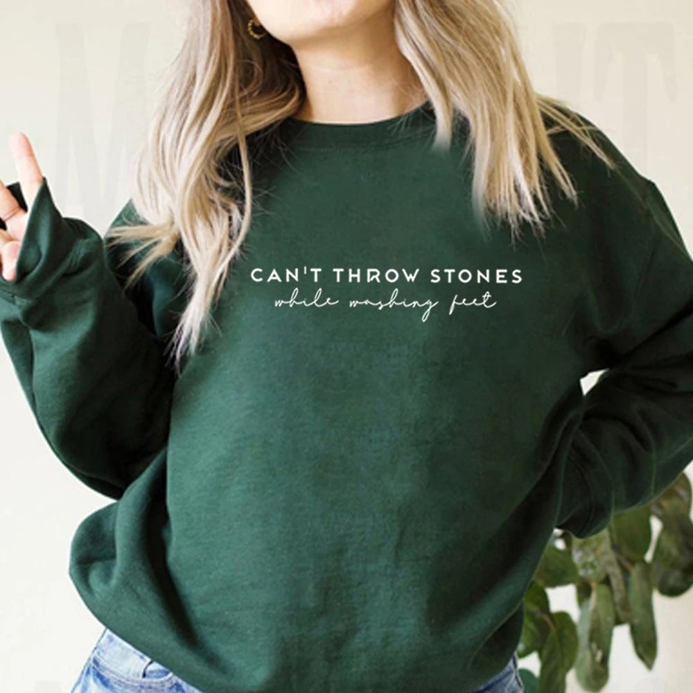 Floral Slogan Long Sleeve Pullover Sweatshirt