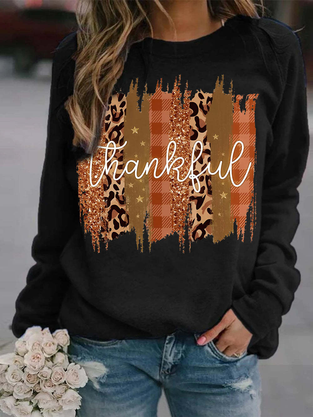 Women's 3D Printed Loose Long Sleeve Pullover Hoodie