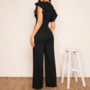 Elegant Ruffle Trim Women's Jumpsuit