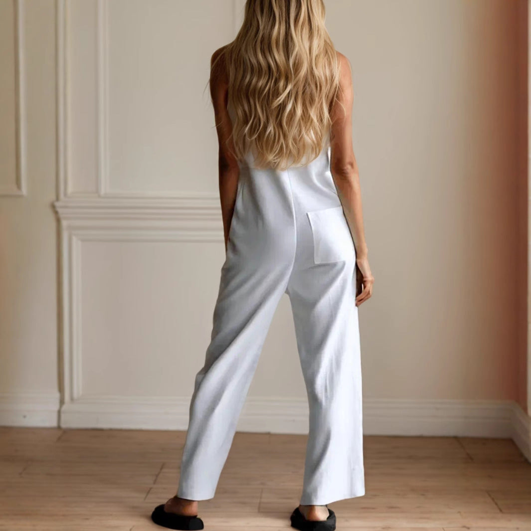 Chic Sleeveless Wide-Leg Jumpsuit for Casual Style