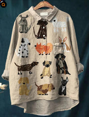 Casual Long Sleeve Shirt Animal Print Hawaiian Long Sleeve Shirt