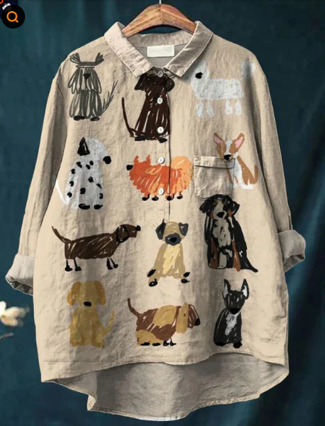 Casual Long Sleeve Shirt Animal Print Hawaiian Long Sleeve Shirt