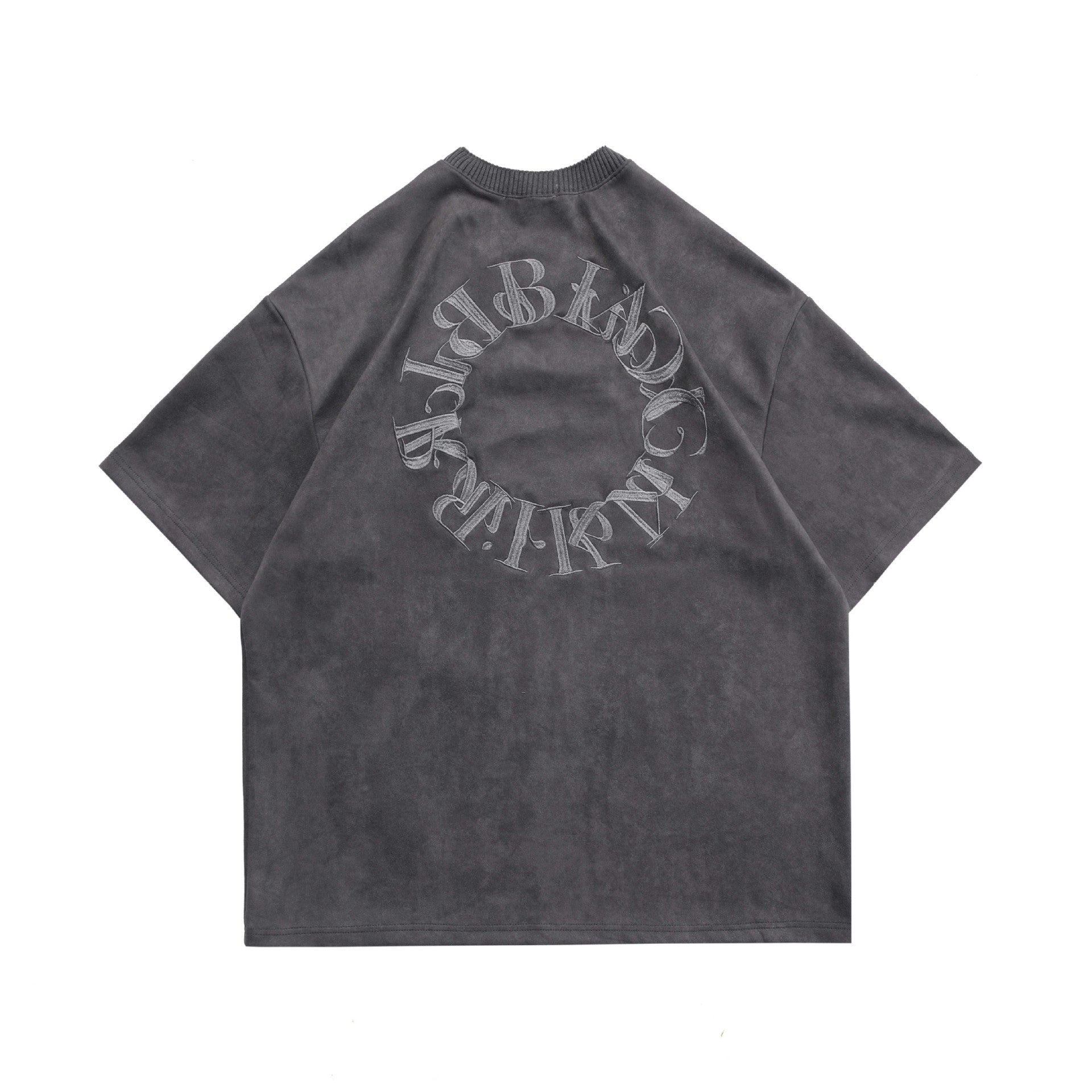 Men's Suede Letter Embroidered Streetwear Short Sleeve Tee