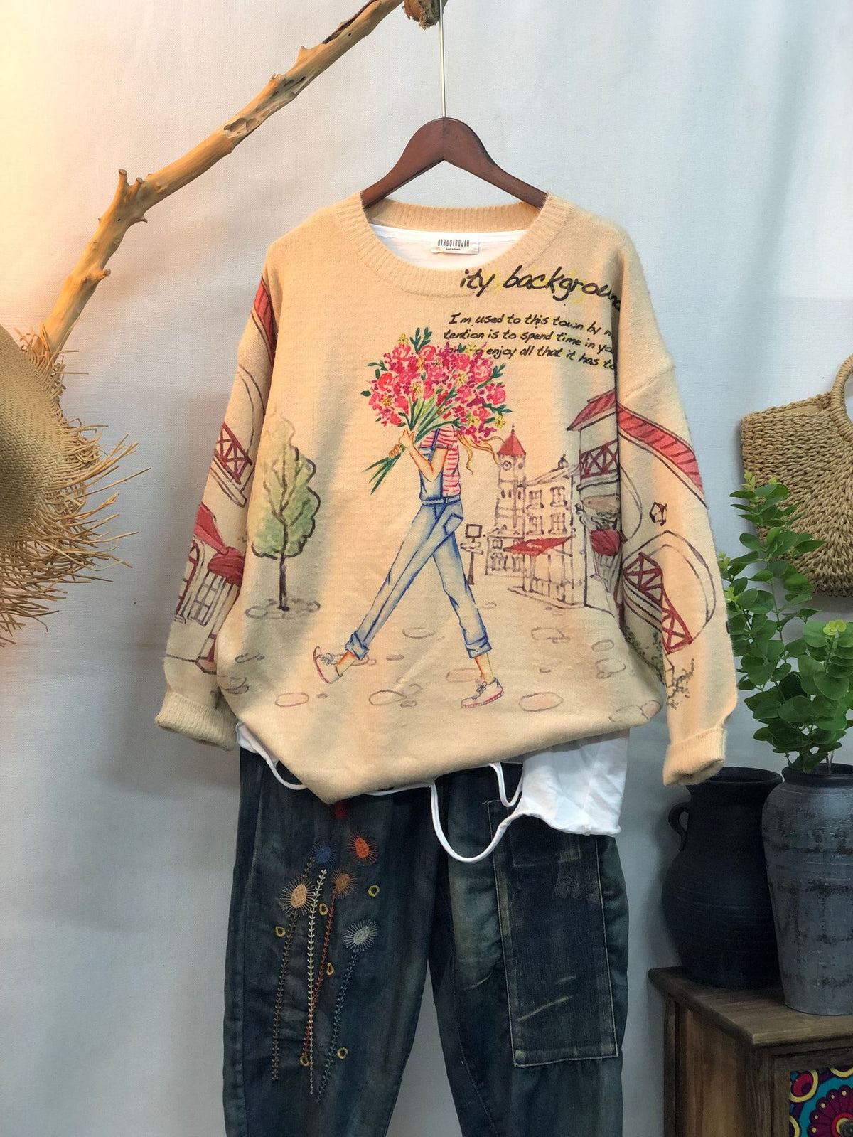 New Women's Loose-fitting Round-neck Sweater for Outerwear