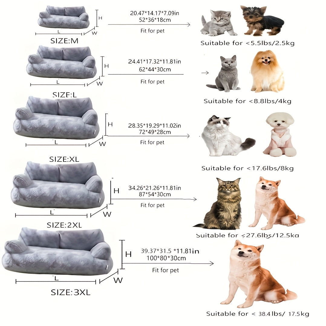 Four Seasons Universal Pet Nest Comfortable Pet Sofa Bed - Super Soft, Warm Couch with Washable and Removable Cover, Non-slip Bottom, Suitable for Medium or Small Dogs and Cats