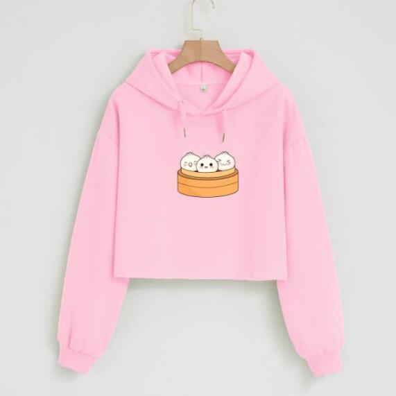 Cute Cat Ear Short Hoodie Casual Autumn Sportswear