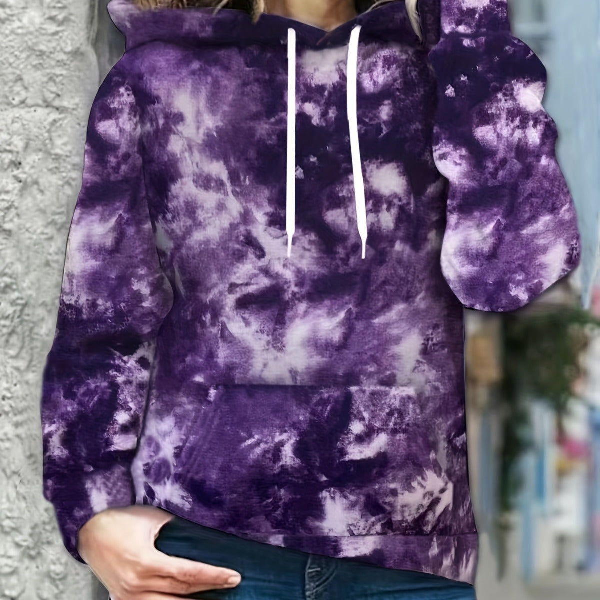 Vintage Plaid Hooded Sweatshirt with Drawstring