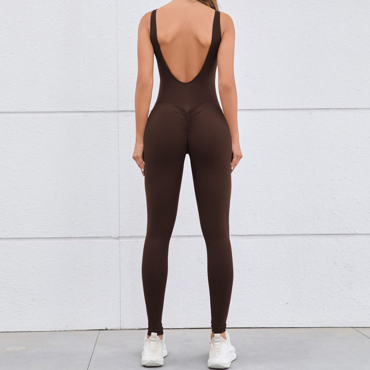 European And American Hollow Beauty Back Peach Hip Tight Yoga Jumpsuit