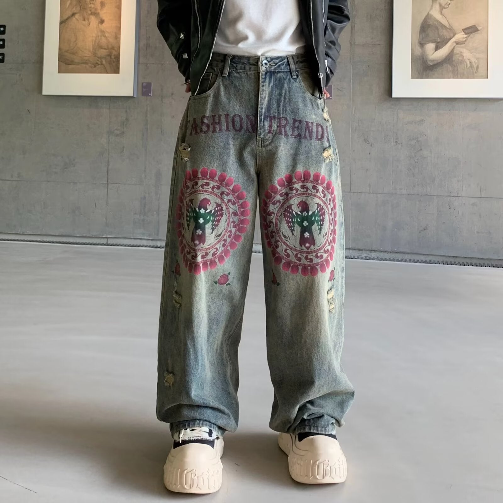 Loose Fit Printed Pants