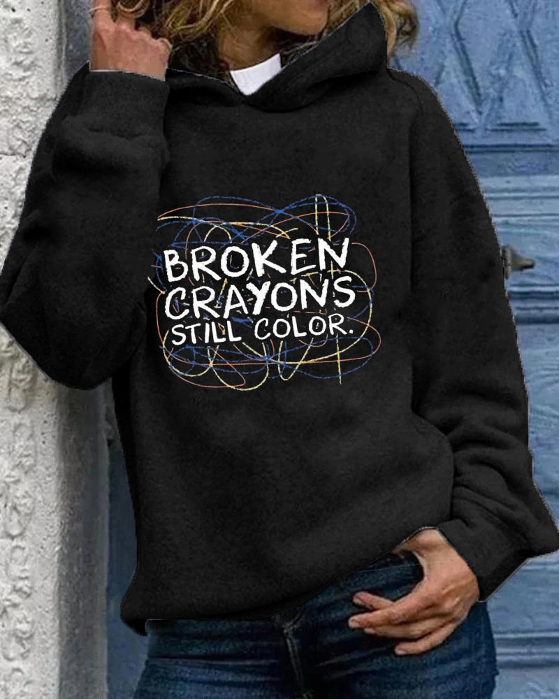 Women's Loose Casual Sports Pullover 3D Print Sweatshirt