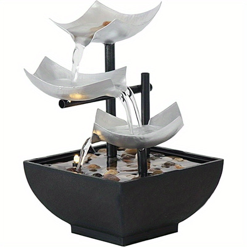 LED tabletop waterfall fountain for relaxation and meditation