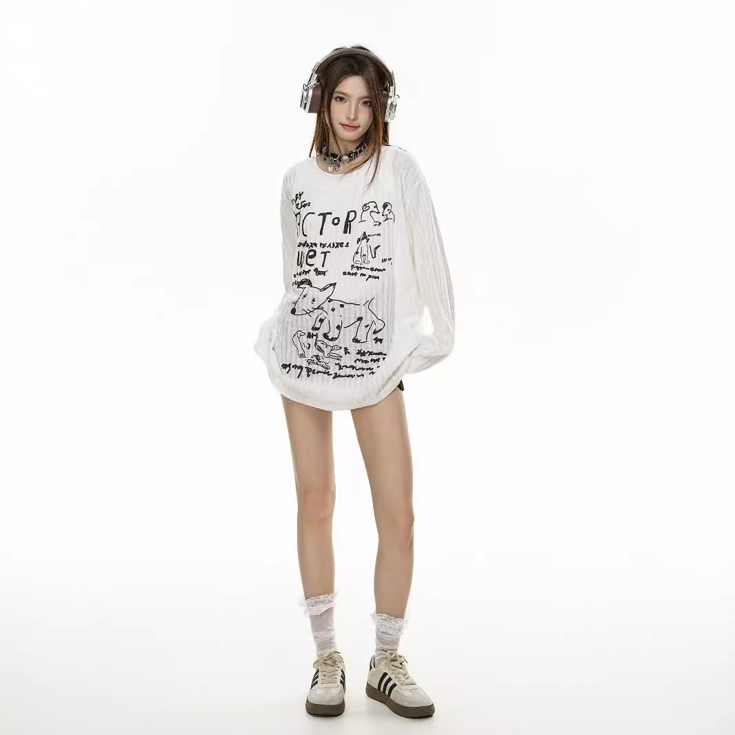 Retro Animal Print Streetwear Pullover Hoodie