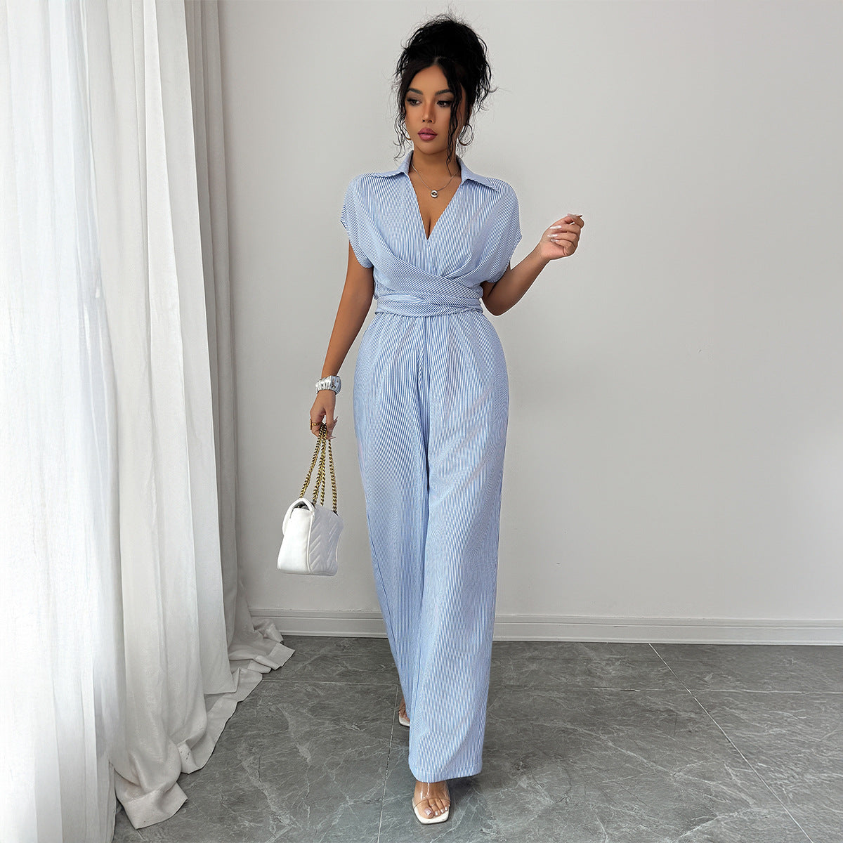 Women's Waist-Cinched Loose Sleeveless Jumpsuit