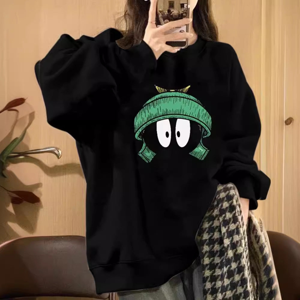 Cozy Fleece-Lined Casual Round Neck Sweatshirt