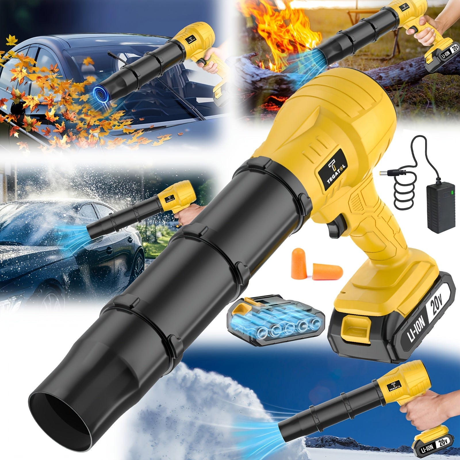 20000RPM Cordless Leaf Blower with 20V Battery and 2.0/4.0AH Options