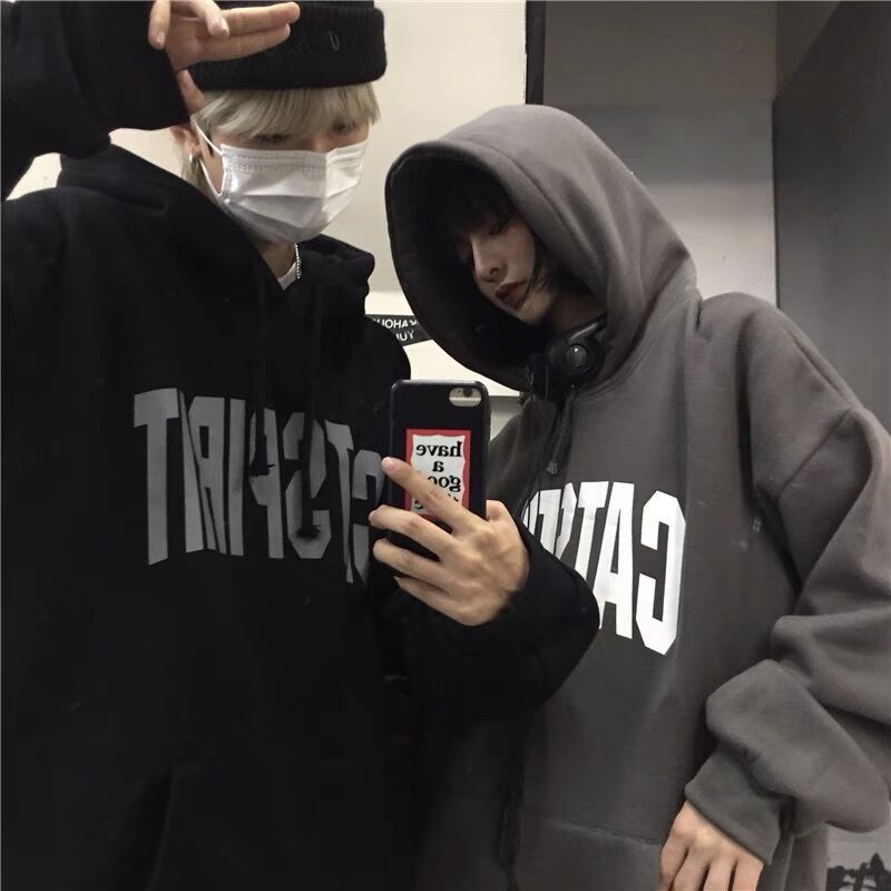 Men's Hip Hop Fleece Pullover Streetwear Couple Sweater
