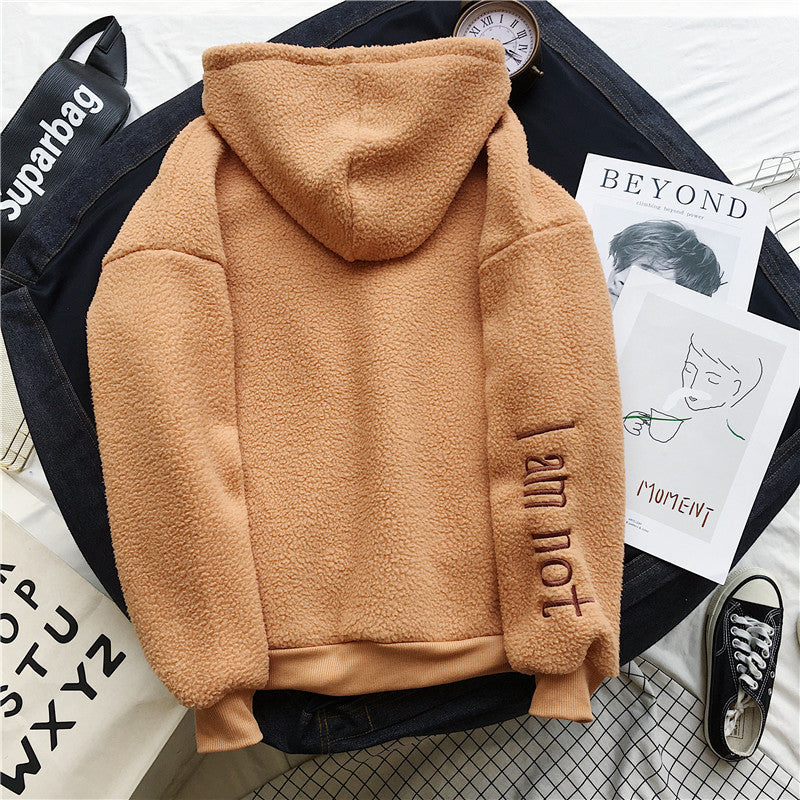 Women's Faux Cashmere Fleece-Lined Hooded Coat