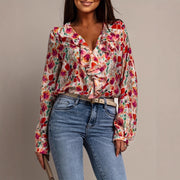 SpringSummer Western-style Fashionable Printed Blouse For Women