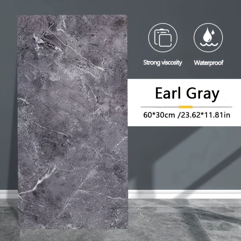 24pcs of Modern Marble Texture Vinyl Wall Tiles, High Gloss Self-Adhesive Decoration, Suitable for Kitchen and Bathroom- Crystal Decoration, Rectangular Space Theme, Easy to Install, Single Use Wall…