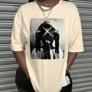 Women's Loose Fit Casual Print Short Sleeve Tee