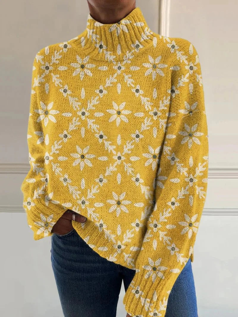 Women's Christmas Printed Turtleneck Sweater