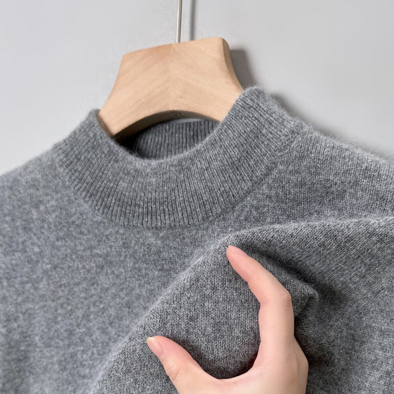 Mens Half-neck Sweater Solid-color Undershirtbase Layer