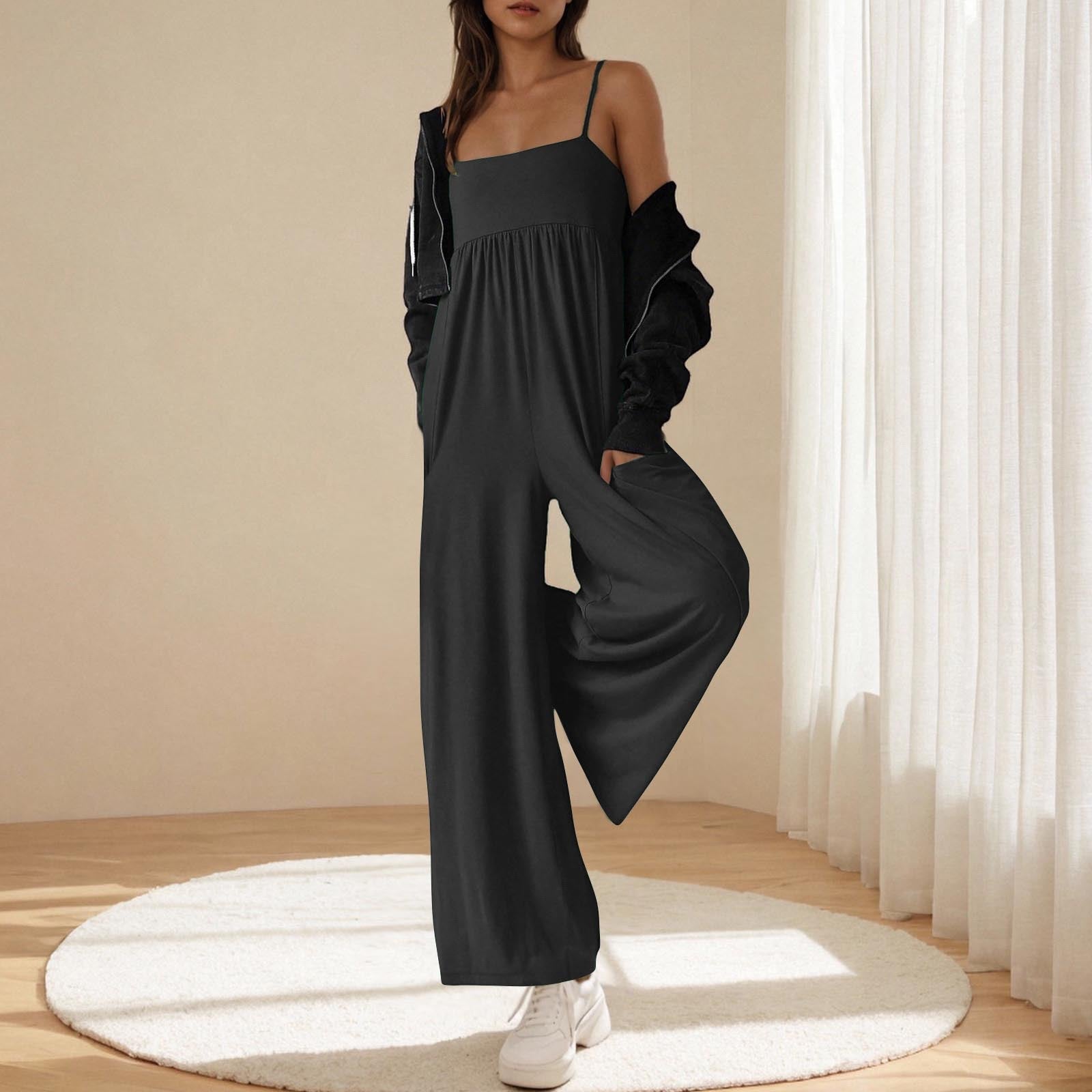 Chic One-Shoulder Backless Wide-Leg Jumpsuit