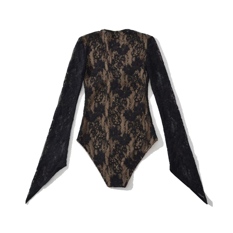 Lace Crochet Hollow Bodycon Jumpsuit