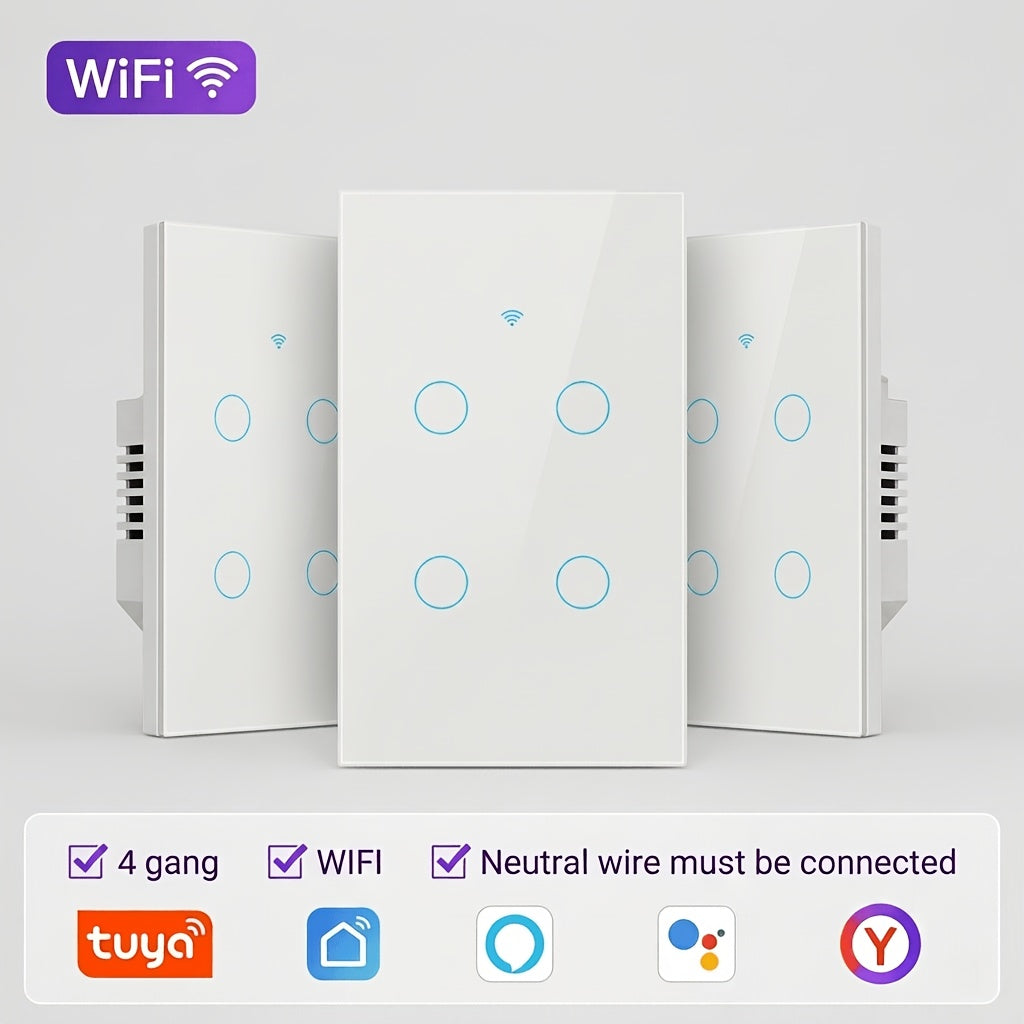 3-Gang Smart Wi-Fi Switch with Voice Control