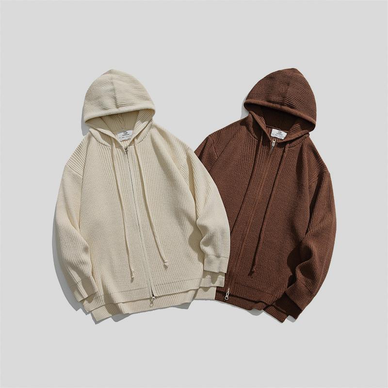 Women's Cozy Hooded Zip Knit Cardigan Sweater Coat