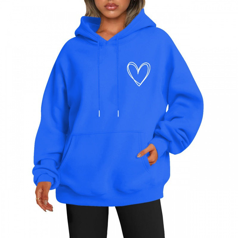 Cozy Korean Style Brushed Fleece Hooded Sweatshirt
