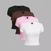 Slim Fit Short-Sleeve Crew Neck Top – Sexy & Casual