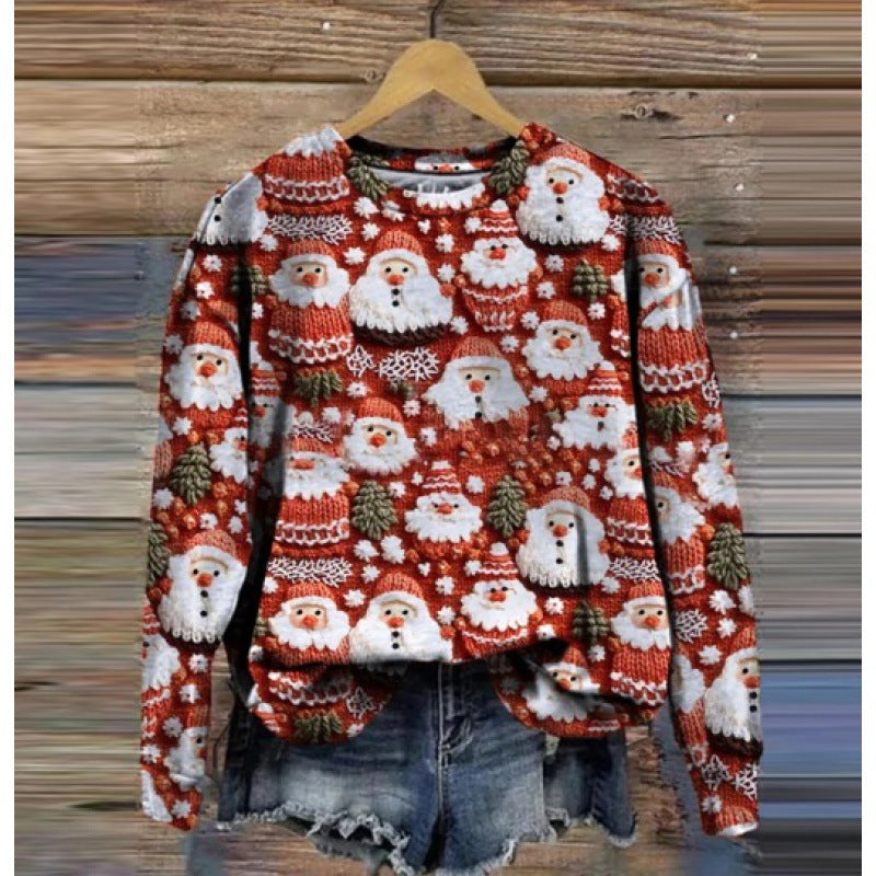 Festive Holiday Print Women's Christmas Sweatshirt