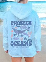 Oceans Respect Graphic Hoodie Comfort Sweatshirt