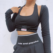 Sexy Hollow Two-Piece Women's Crop Top & Pants Set