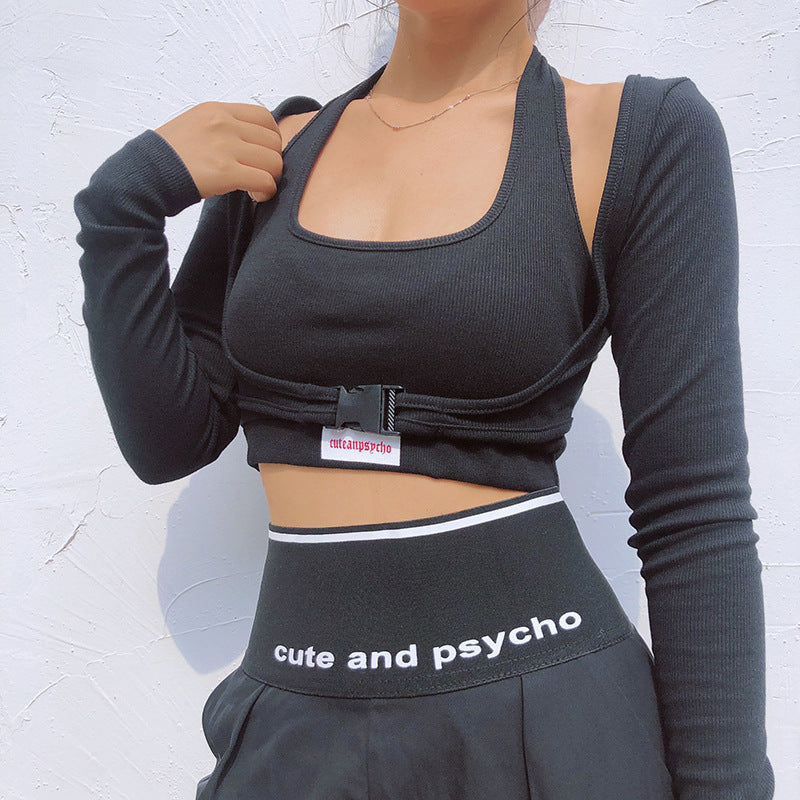 Sexy Hollow Two-Piece Women's Crop Top & Pants Set