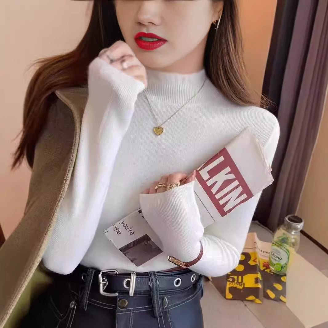 Women's Half Turtleneck Knitwear for Autumn and Winter Layering