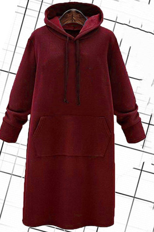 Sparkling Mid-Length Hooded Sweater Dress