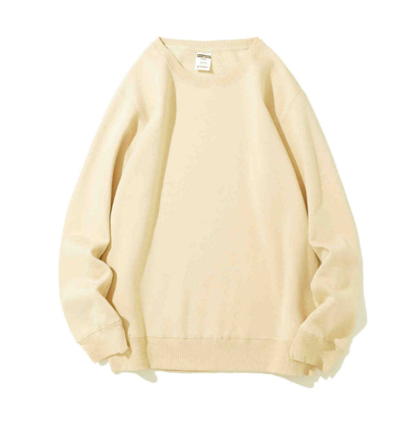 Cozy Fleece-Lined Long-Sleeve Candy Color Sweatshirt