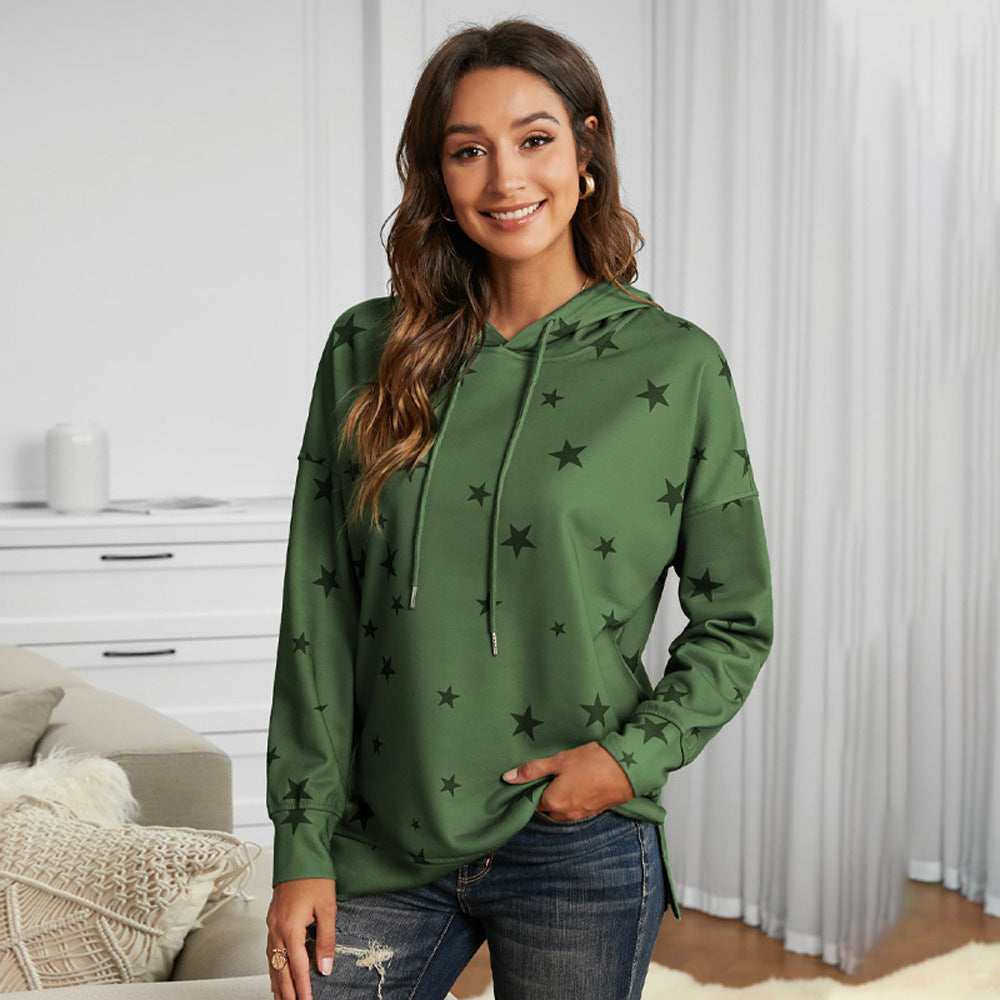 Casual V-Neck Long Sleeve Print Top for Women