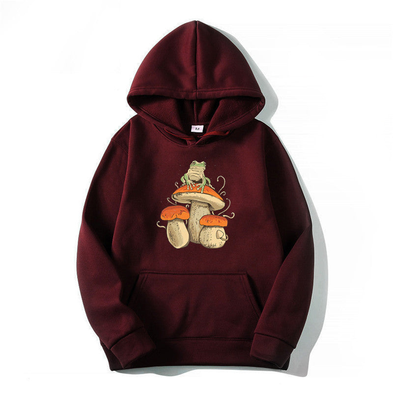Letter Print Kangaroo Pocket Drawstring Hoodie