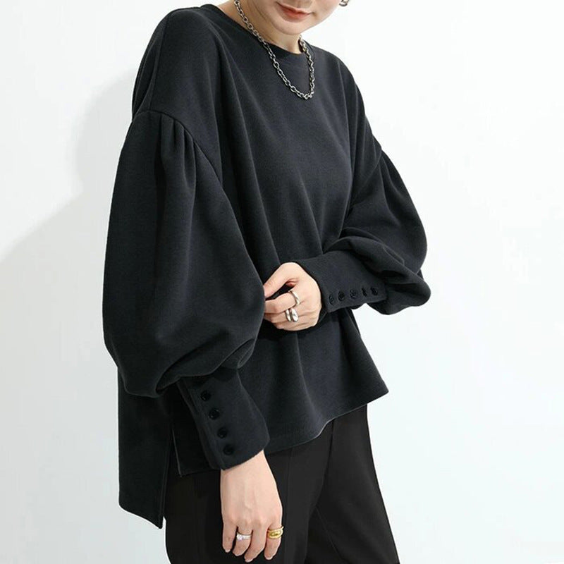 Cozy Solid Color Loose Fit Women's Autumn Winter Sweater