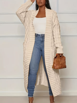 Versatile Cardigan Versatile Solid Color Women's Mid-Length Cardigan | Autumn/Winter Casual Fashionable