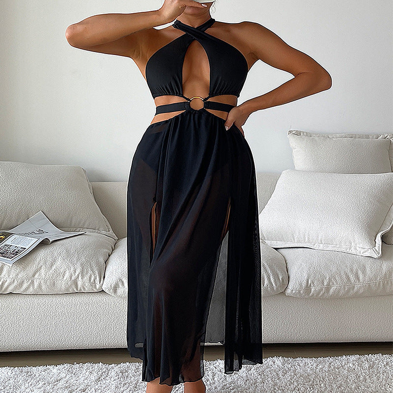 Women's One-piece Swimsuit Split Seaside Beach Skirt Long