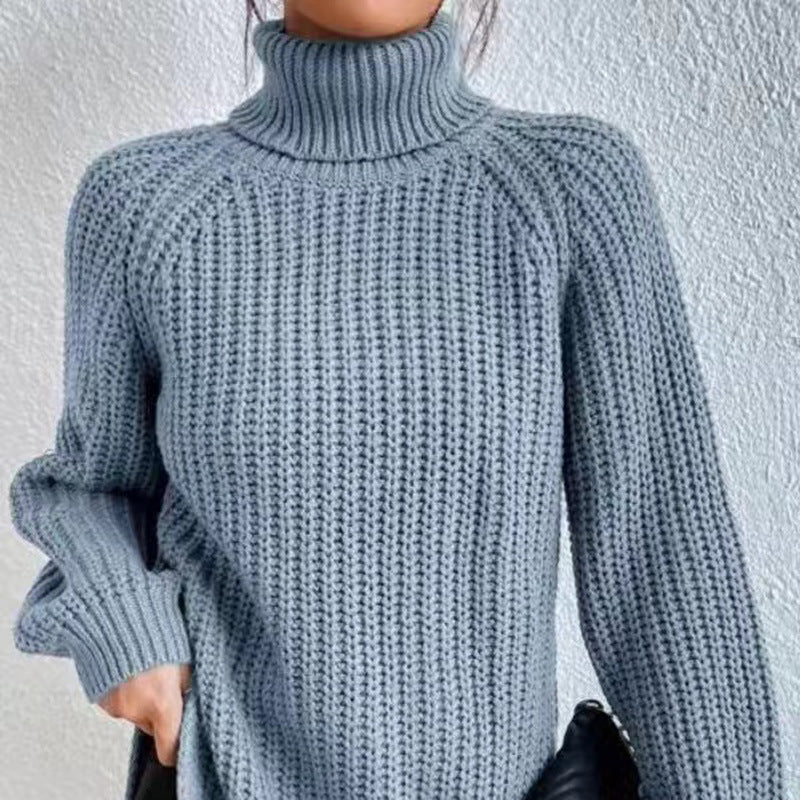 Comfortable Womens Top with a High Fold-over Collar