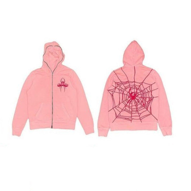 Men's Spider Web Full Print Hip Hop Hoodie
