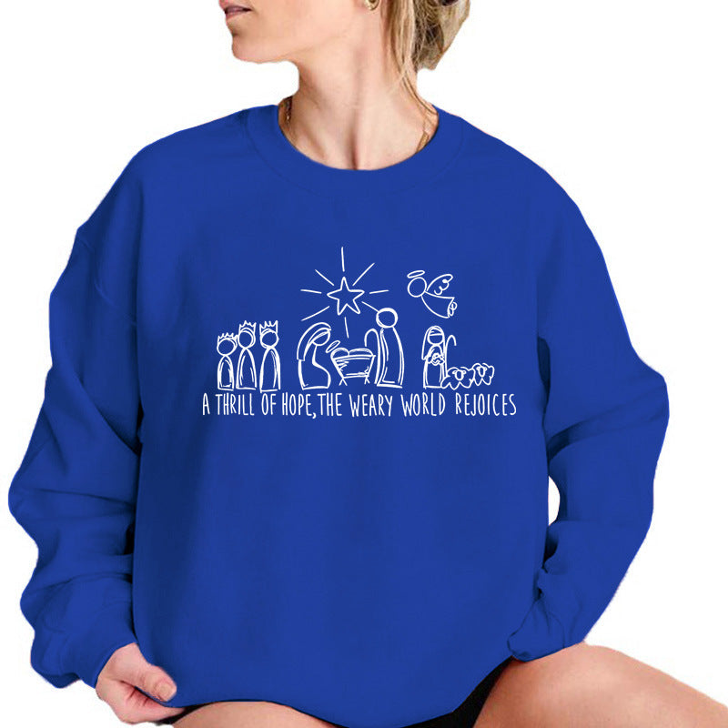 Christian Nativity Scene Christmas Sweatshirt Faith Sweater