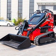 Free Shipping MMS Mini Triangular Track Skid Steer Loader with 46 Inch Bucket, 13.5HP Briggs & Stratton Engine Multifunction Stand-On Crawler Skid Steer Machine, Easy to Use Hydraulic Drive Compact Track Loader - In USA Stock