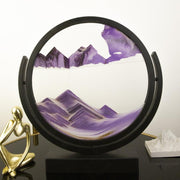 Quicksand painting desktop art display with modern frame design